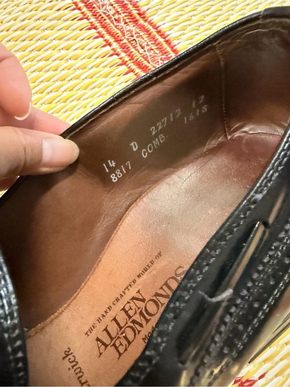 Vintage Allen Edmonds Shoe Sz 14 Berwick Leather Tassel‎ Loafers Brogue Detail
